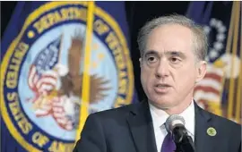  ?? Susan Walsh Associated Press ?? VETERANS AFFAIRS Secretary David Shulkin will have more power to fire department managers. Civil servant unions say it erodes federal workers’ rights.