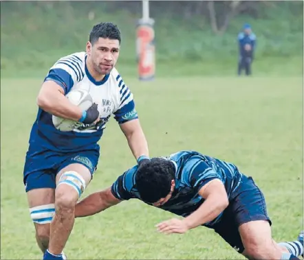  ?? Photo: KRIS DANDO ?? Fearsome flanker: Dean Brunsdon gets his hands on the ball often, tackles his heart out and is even a lineout option for Northern United.