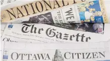  ?? ADRIAN WYLD/THE CANADIAN PRESS/FILES ?? Ottawa is taking a look at Canada’s two biggest newspaper chains, Postmedia and The Toronto Star, which continue to lose advertisin­g revenue and are laying off employees,