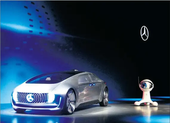  ?? — GETTY IMAGES ?? The Mercedes-Benz F 015, an electric and autonomous concept car providing a vision of the automotive future, is introduced at the Consumer Electronic­s Show in Las Vegas. The show brings gearheads and geeks together in one room.