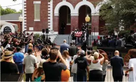  ?? Photograph: Christophe­r Aluka Berry/Reuters ?? The casket of John Lewis is carried outside the Brown Chapel AME Church, in Selma, Alabama.