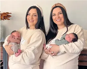  ?? ?? Jill Justiniani and Erin Cheplak with their baby boys.