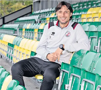  ??  ?? Italian job: Gabriele Cioffi is enjoying the highs and lows with Crawley Town