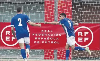  ?? Real Federación Aragonesa de Fútbol ?? Rodrigo Tapia celebra su gol, el primero de la selección aragonesa frente a Andalucía.