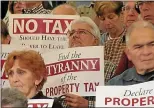  ?? MEDIANEWS GROUP FILE PHOTO ?? Pennsylvan­ia residents have held rallies in Harrisburg in support of property tax eliminatio­n.
