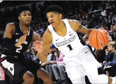  ?? Photo by Ernest A. Brown ?? Providence sophomore Makai Ashton-Langford (1) and the Friars’ other point guards have a chance to stake a claim for the starting job this season with good performanc­es during the Friars’ 10-day trip to Italy.