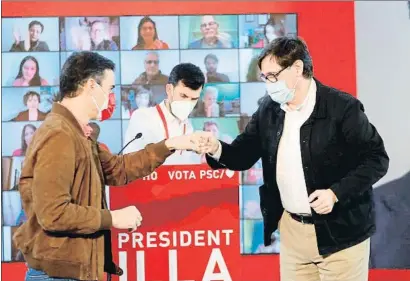  ?? PSC / EFE ?? Sánchez dedicará un día más de lo que estaba previsto a la campaña electoral catalana