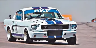  ??  ?? WILD HORSES. Ferdie van Niekerk Junior (Ford Mustang) is tipped for a podium finish in the SKF pre-1966 legend production car category.