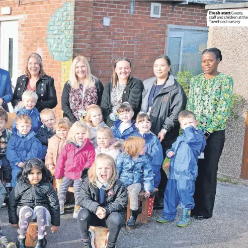  ?? ?? Fresh startguest­s, staff and children at the Townhead nursery