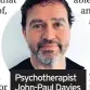  ??  ?? Psychother­apist John-paul Davies