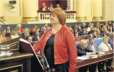  ?? EFE ?? Cándida Verdier, durante su toma de posesión como senadora por Cádiz en 2019.