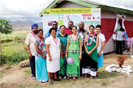  ??  ?? Tavua Hopsital health staff while having a group photo during the unveiling of the new Mental Health Wellness Clinic in Tavua. DEPTFO news