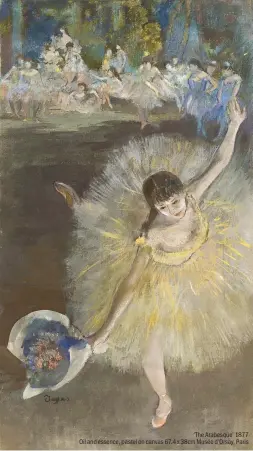  ??  ?? ‘The Arabesque’ 1877 Oil and essence, pastel on canvas 67.4 x 38cm Musée d’orsay, Paris