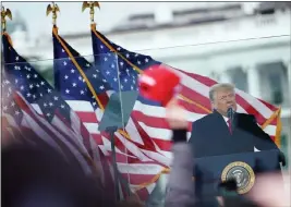  ?? MANDEL NGAN — AFP VIA GETTY IMAGES ?? President Donald Trump speaks to supporters from The Ellipse near the White House on Wednesday in Washington, D.C.