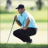  ?? Gregory Shamus / Getty Images ?? Patrick Reed lines up a putt during the second round of the U.S. Open on Friday at Winged Foot Golf Club in Mamaroneck, N.Y.