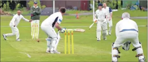  ??  ?? Oban bowler Jahed Khan in action.