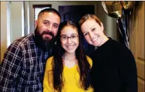  ?? LOANED PHOTO ?? KATE CAMPA IS SEEN WITH HER MOTHER LILIAN AND HER FATHER ALFREDO. Kate recently appeared in a video along with singer and actress Olivia Newton-John for Dancers Against Cancer, which provides financial assistance to those in the dance community who are impacted by cancer.