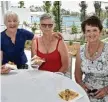  ??  ?? Enjoying a snack at the open day are (from left) Del Wagland, Hilda Latcham and Joy Newcomb.