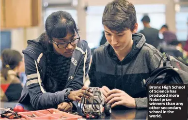  ??  ?? Bronx High School of Science has produced more Nobel prize winners than any other secondary school in the world.