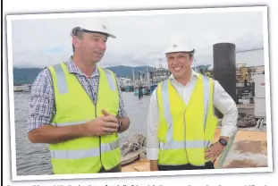  ?? ?? Barron River MP Craig Crawford (left) with Deputy Premier Steven Miles in Cairns on Friday.