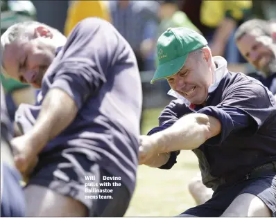  ??  ?? Will Devine pulls with the Ballinasto­e mens team.