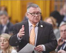  ?? CP PHOTO ?? Public Safety and Emergency Preparedne­ss Minister Ralph Goodale responds to a question in the House of Commons on Parliament Hill.