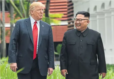  ?? SAUL LOEB AFP/GETTY IMAGES ?? N. Korean leader Kim Jong Un and U.S. President Donald Trump are in a position to end the war, Thomas Walkom writes.