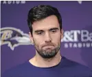  ?? ASSOCIATED PRESS FILE PHOTO ?? Joe Flacco is a backup for the first time in his National Football League career.