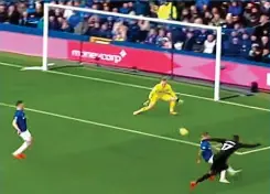  ??  ?? Got it covered: Pickford lines up to stop Benteke’s shot