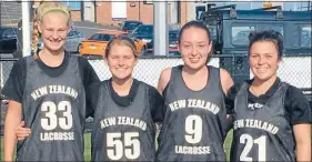  ??  ?? National reps: Tori Crisford, Georgia Carter, Harriet Beattie and Ellen Hackett are hoping to take the under-19 New Zealand Women’s Lacrosse team into the top eight in the world.