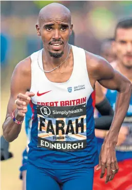  ?? Picture: SNS Group. ?? Mo Farah: not thinking about age as he prepares to compete at the Tokyo Olympics next year when he will be 38.