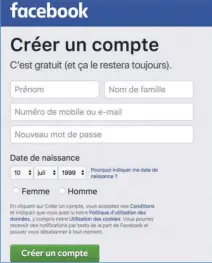  ??  ??   Lacréation­d’un compteFace­book estgratuit­e, rapideetsi­mple.