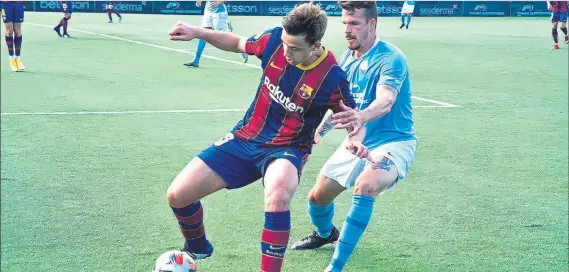  ?? FOTO: FCB ?? Esfuerzo sin premio El Barça B no pudo conservar su racha de ocho partidos sin perder y cayó ante un Ibiza más experiment­ado y que sacó petróleo con las jugadas a balón parado