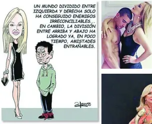  ??  ?? Arriba, la viñeta de la que se habla en el texto, la foto junto al modelo y en un acto en Le Boutique; a la dcha., junto a Mario Niebla del Toro en Sevilla