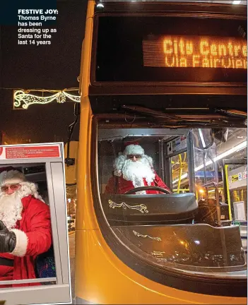  ?? ?? festive joy: Thomas Byrne has been dressing up as Santa for the last 14 years