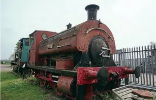  ?? SKLR ?? Bear has been on display at Kemsley Down since 1971. Behind is Barclay 0-4-0F No. 1.