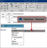  ??  ?? In Outlook, you can send large files using Onedrive instead of attaching them