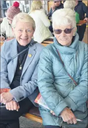  ?? (Pic: John Ahern) ?? Long standing supporters of national hunt and point-to-point racing, Catherine Cashman from Castlelyon­s and Nora McCarthy, who were in Cork Racecourse, Mallow last Monday.