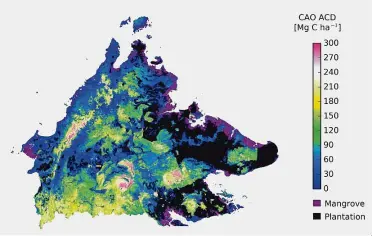  ??  ?? A step forward: Remote sensing and satellite mapping data have enabled the mapping of forest carbon which is an important step in identifyin­g areas for conservati­on.