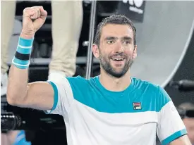  ??  ?? Marin Cilic says he is feeling good physically.