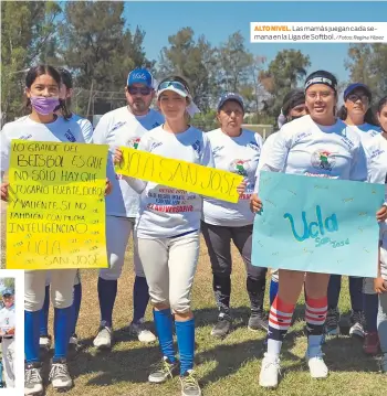  ?? / Fotos: Regina Yépez ?? ALTO NIVEL. Las mamás juegan cada semana en la Liga de Softbol.