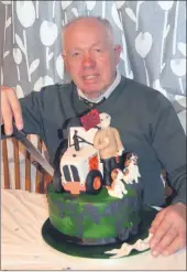  ??  ?? Jerry Sheedy cutting the cake to celebrate his 80th birthday recently. (Photo: Mary Griffin)