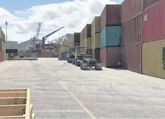  ?? DIANE CROCKER/SALTWIRE NETWORK ?? The Corner Brook Port Corporatio­n is working on diversifyi­ng its revenue stream and a new container shipping service is part of doing that.