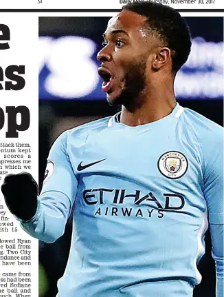  ??  ?? Sterling effort: The striker struck the winner in stoppage-time