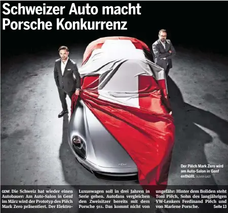  ?? OLIVER GAST ?? Der Piëch Mark Zero wird am Auto-Salon in Genf enthüllt.