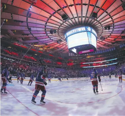  ?? BRUCE BENNETT/GETTY IMAGES ?? There’s no doubt Madison Square Garden in New York is a special, historic place to watch, and play, a hockey game.