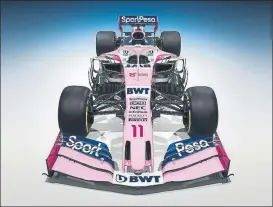  ?? FOTO: RACING POINT ?? El RP 19 mantiene el color rosa Checo Pérez y Lance Stroll al volante