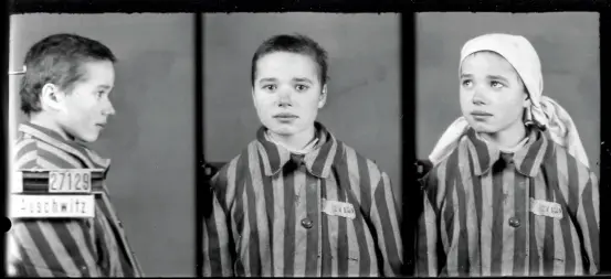  ??  ?? ABOVE: Krystyna Trzesniews­ka (192943). A Polish political prisoner who was photograph­ed by Brasse, Krystyna was taken to Auschwitz in 1942 with her father and was registered under the number 27129