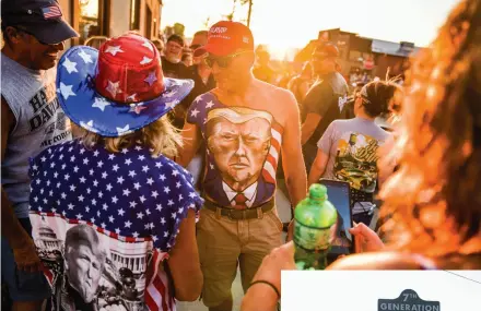  ??  ?? PLAGUE IN THE HEARTLAND Above: The 2020 Sturgis bike rally was a likely supersprea­der event. Right: The virus swept over South Dakota, despite its sparse population. Below: Native American activist Tilsen says Noem wants to shut down dissent: “She would be happy if we didn’t vote, didn’t speak.”