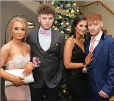  ??  ?? Attending Gaelcholai­ste Chairrai Debs dinner dance at Ballyroe Heights Hotel on Saturday night, from left Lauren Scannell, Tralee, Aaron Shine, Listowel, Jamie Heffernan, Castleisla­nd and Vanessa Horvathova, Tralee. Photo: John Cleary